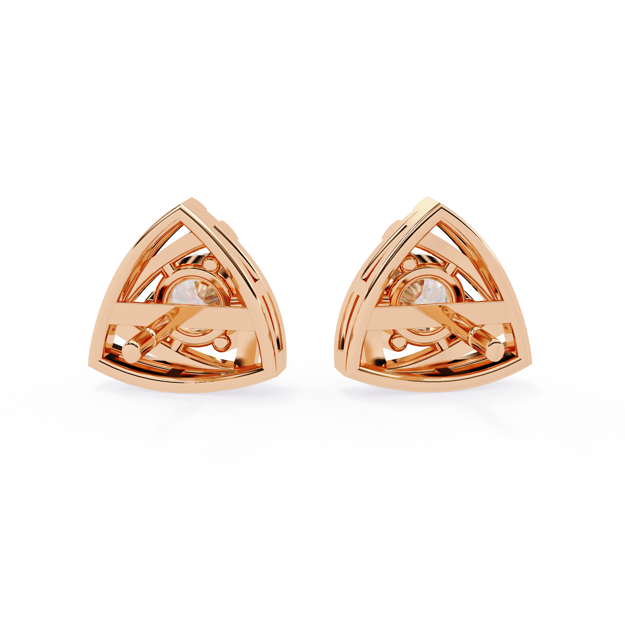 Golden Trillium Natural Diamond Studs | 0.64ct